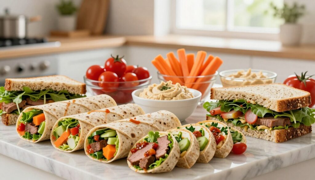 wrapy kanapki przekąski na szybkie lunchboxy